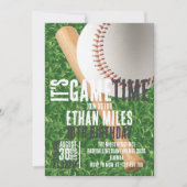 It’s Game Time Baseball Sports Birthday 招待状 (正面)