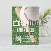 It’s Game Time Baseball Sports Birthday 招待状 (スタンド正面)