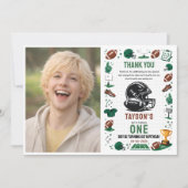 It’s Game Time football 1st Birthday サンキューカード (正面)