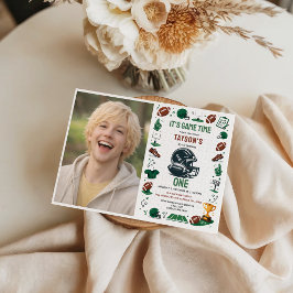 It’s Game Time Football 1st Birthday 招待状