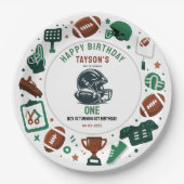 It’s Game Time football 1st Birthday – Fun Kids  ペーパープレート (正面)