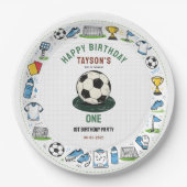 It’s Game Time football 1st Birthday – Fun Kids  ペーパープレート (正面)