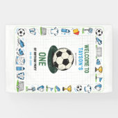 It’s Game Time football 1st Birthday – Fun Kids  横断幕 (横)