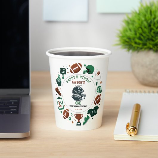 It’s Game Time football 1st Birthday – Fun Kids  紙コップ (インサイチュ)