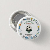 It’s Game Time football 1st Birthday – Fun Kids  缶バッジ (正面&裏面)