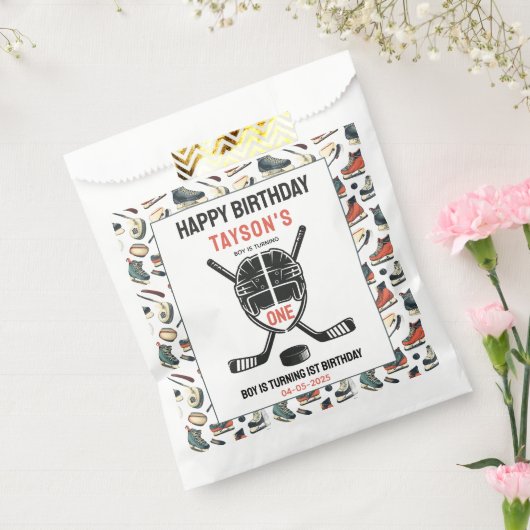 It’s Game Time Hockey 1st Birthday Party フェイバーバッグ (封をした状態)