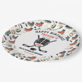 It’s Game Time Hockey 1st Birthday Party ペーパープレート (アングル)