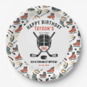 It’s Game Time Hockey 1st Birthday Party ペーパープレート (正面)