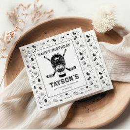 It’s Game Time Hockey 5th Birthday Party  スタンダードカクテルナプキン