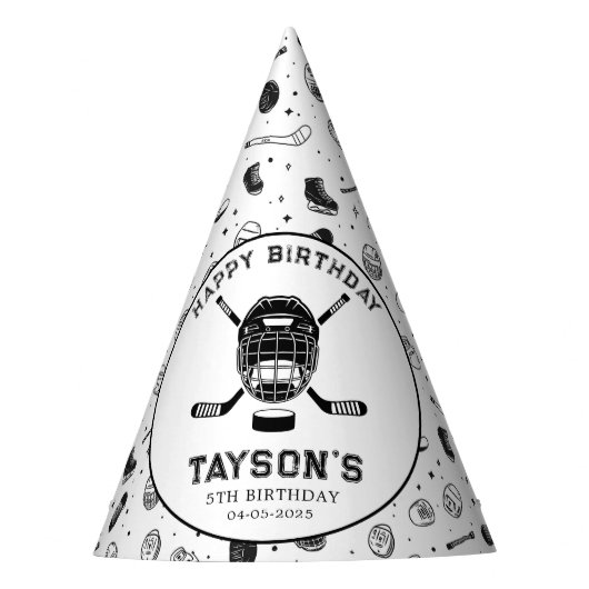 It’s Game Time Hockey 5th Birthday Party  パーティーハット (正面)