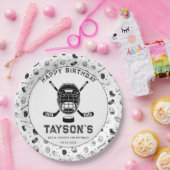 It’s Game Time Hockey 5th Birthday Party ペーパープレート (パーティー)