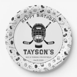 It’s Game Time Hockey 5th Birthday Party  ペーパープレート