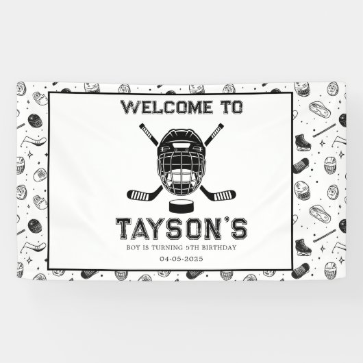 It’s Game Time Hockey 5th Birthday Party 横断幕 (横)