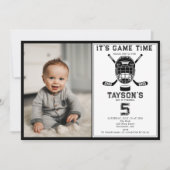 It’s Game Time Hockey 5th Birthday Party photo 招待状 (正面)