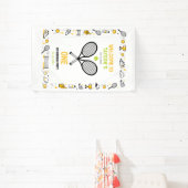 It’s Game Time Tennis 1st Birthday – Fun Kids  横断幕 (インサイチュ)