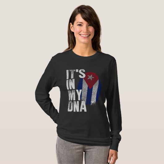 IT S IN MY DNA Cuba Flag Cuban Pride Mens Womens Tシャツ (正面フル)