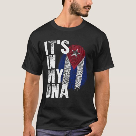 IT S IN MY DNA Cuba Flag Cuban Pride Mens Womens Tシャツ (正面)