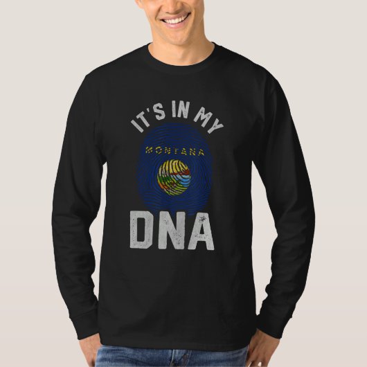 It s In My DNA Montana Flag Mens Womens Pride Tシャツ (正面)