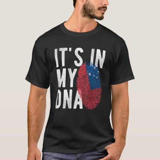it s in my DNA Samoa flag Fingerprint Tシャツ (正面)
