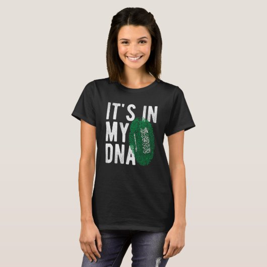 it s in my DNA Saudi Arabia flag Fingerprint Tシャツ (正面フル)