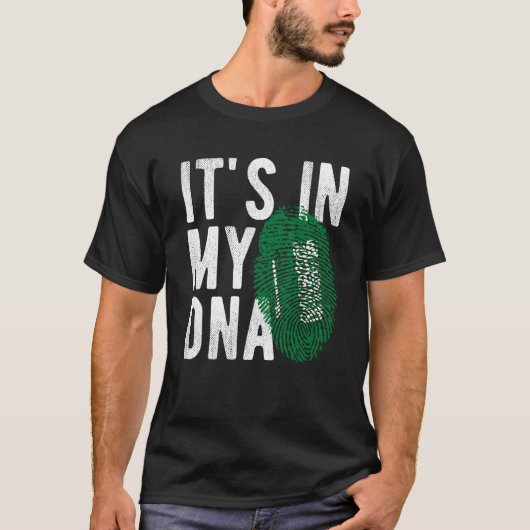 it s in my DNA Saudi Arabia flag Fingerprint Tシャツ (正面)