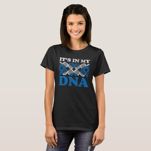 It s in my DNA Scotland Flag Scottish  Distressed  Tシャツ (正面フル)