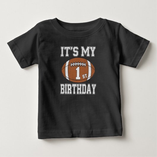 It’s My 1st Birthday Football Design ベビーTシャツ (正面)