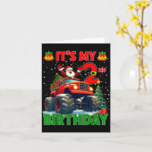 It’s My 2nd Birthday Xmas Santa Monster Truck Chri カード (黄色い花)