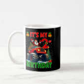It’s My 2nd Birthday Xmas Santa Monster Truck Chri コーヒーマグカップ (左)