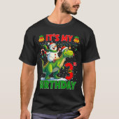 It’s My 3rd Birthday Xmas Snowman Riding Dinosaur  Tシャツ (正面)