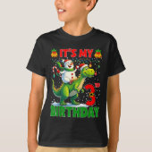 It’s My 3rd Birthday Xmas Snowman Riding Dinosaur  Tシャツ (正面)