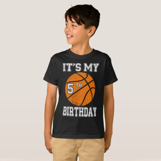 It’s My 5th Birthday Basketball Design Tシャツ (正面フル)