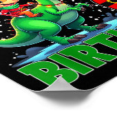 It’s My 6th Birthday Xmas Reindeer Riding Dinosaur ポスター (角)