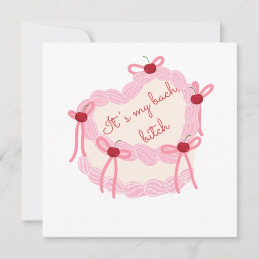 It’s My Bachelorette | Coquette Cake Bridal Party 招待状 (正面)