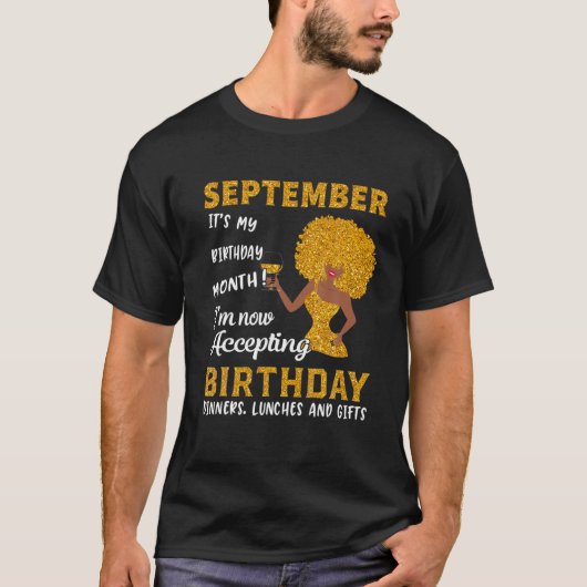 It’S My Birthday Black Women September Virgo Libra Tシャツ (正面)