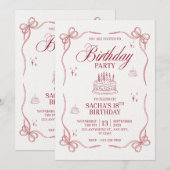 It’s My Birthday Invitation Trendy Design 招待状 (正面/裏面)