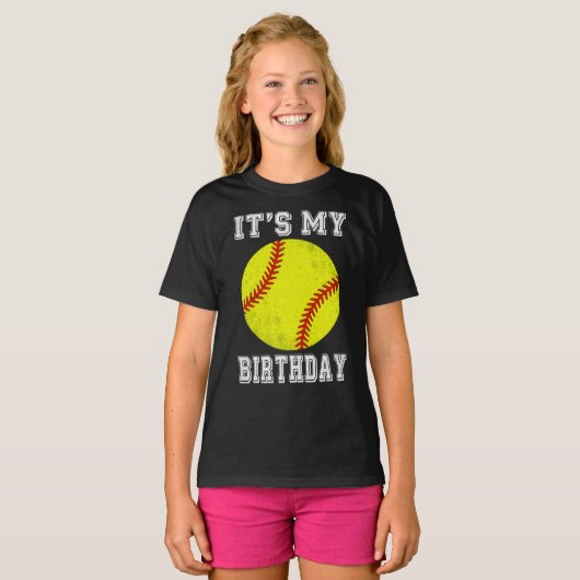It’s My Birthday Softball Design Tシャツ (正面フル)