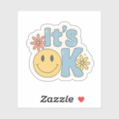 It’s OK – Cute Retro Aesthetic Sticker with Smiley シール (シート)