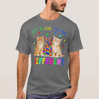 It S Ok O Be Different Cat Autism Awareness Tシャツ