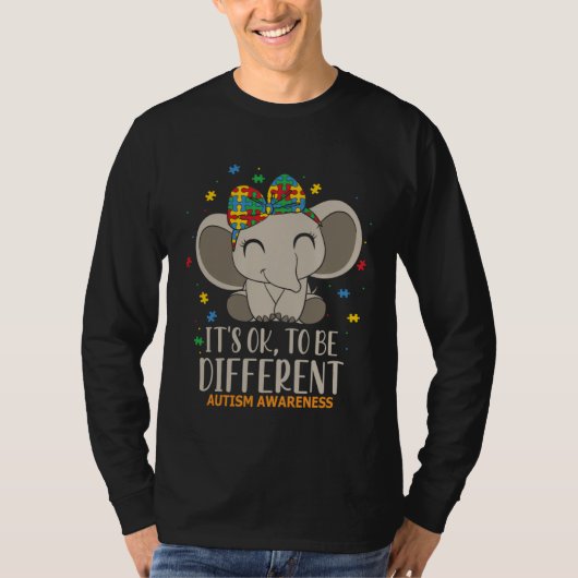 It s Ok to Be Different Autism Awareness Puzzle El Tシャツ (正面)