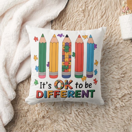 It’s OK to be Different Autism Awareness Teacher クッション (ブランケット)