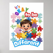 It’s OK to Be Different Autism Support poster ポスター (正面)