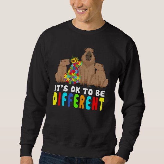 It s Ok To Be Different Capybara Autism Awareness スウェットシャツ (正面)