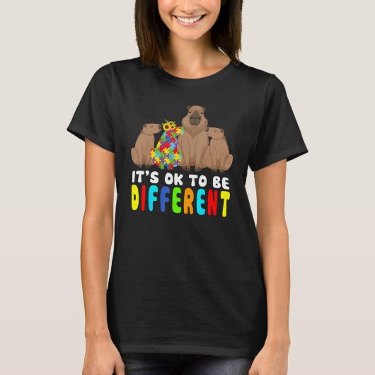 It s Ok To Be Different Capybara Autism Awareness Tシャツ (正面)