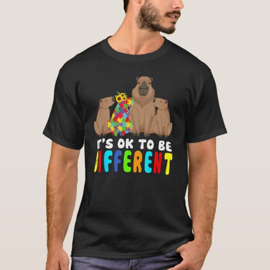 It s Ok To Be Different Capybara Autism Awareness Tシャツ (正面)