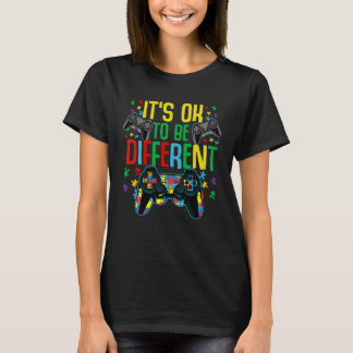 It s Ok to be Different Gamer Autism Support Tシャツ