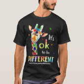 It s Ok To Be Different Giraffe Puzzle Autism Awar Tシャツ (正面)