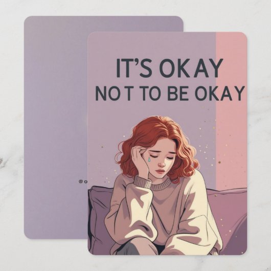 It’s Okay Not to Be Okay – Emotional Support Card  招待状 (正面/裏面)