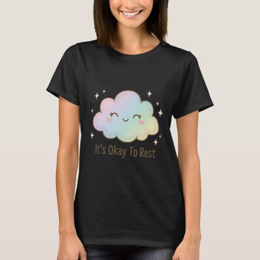 It’s Okay To Rest – Cute Pastel Cloud Mental Healt Tシャツ (正面)