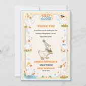 It’s ONE Silly Goose Retro 1st Birthday Fun Modern サンキューカード (正面)